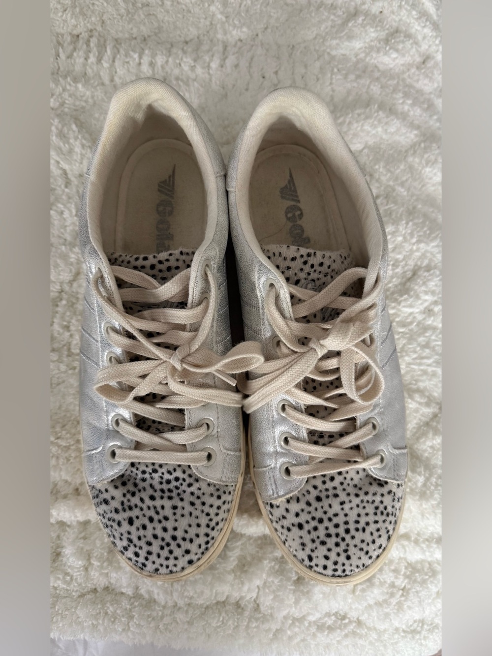 Gola Metallic Silver Women's Sneakers with Speckled Toe